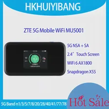 Разблокированный беспроводной маршрутизатор ZTE 5G MU5001 WiFi 6 AX1800 5G Мобильная точка доступа NSA SA 5G модем с 2,4 "сенсорным экраном 4500 мАч