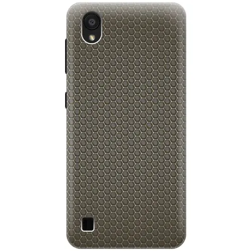 Силиконовый чехол на ZTE Blade A5 (2019), ЗТЕ Блейд А5 2019 с эффектом блеска "Карбоновая сеть" серый, белый-0