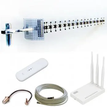 3G/ 4G направленная антенна Яги ANT-21F + кабель 10 м + пигтейл TS9-F + USB модем ZTE 79U + Wi-Fi роутер Netis 5230 Луганск-0