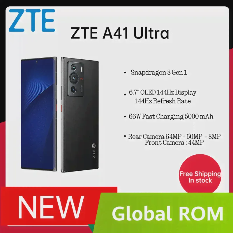 Оригинальный ZTE A41 Ultra 6,7 OLED 144 Гц дисплей Snapdragon 8 Gen 1 66 Вт Быстрая зарядка 5000 мА/ч камера 64 мп фотокамера стандарта A41 Ultra-0