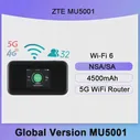 🛍 Новинка, ZTE MU5001U фрезерный роутер с SIM-картой, Мобильная точка доступа, Подключаемая к сети, гигабитная скорость, MU5001, 2,4 дюймовый сенсорный экран, батарея мАч