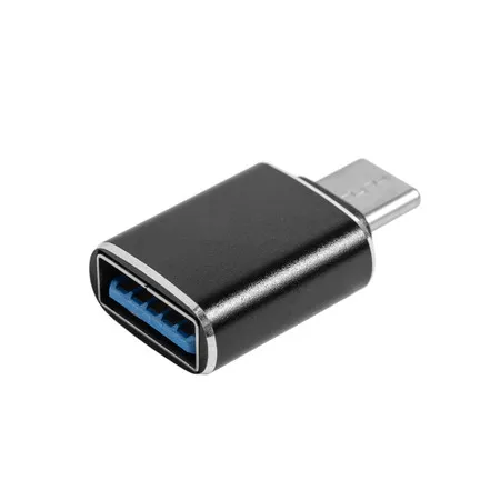 Переходник Type-C - USB 3.0 с поддержкой режима OTG черный для ZTE Blade 20 Smart (2050RU)-0