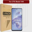 Mr.Shield [3 упаковки] Защитная пленка для экрана ZTE Blade V40 [Закаленное стекло] [Японское стекло твердостью 9H] Защитная пленка для экрана