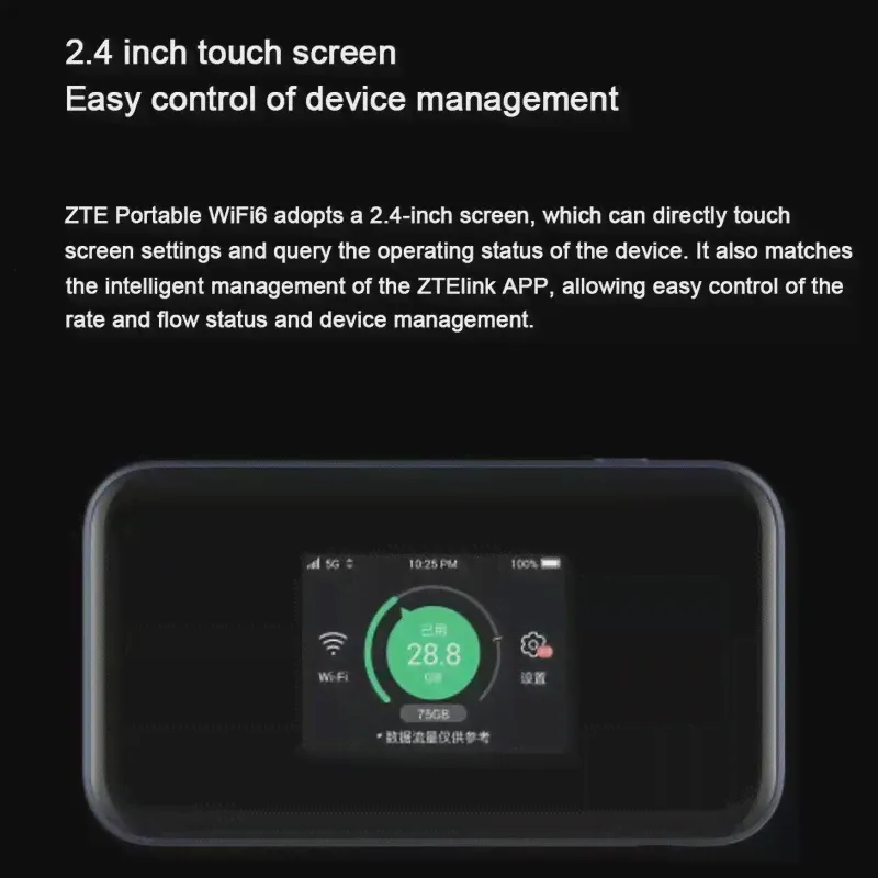 🛍 Новинка, ZTE MU5001U фрезерный роутер с SIM-картой, Мобильная точка доступа, Подключаемая к сети, гигабитная скорость, MU5001, 2,4 дюймовый сенсорный экран, батарея мАч-3