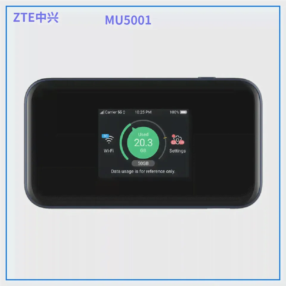 Портативный маршрутизатор ZTE MU5001 5G Wi-Fi6, Мобильная точка доступа Sub6G, 2,4-Дюймовый Цветной сенсорный экран