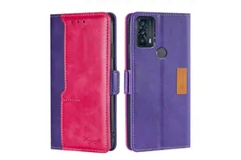 Чехол-книжка MyPads для ZTE Blade L210 / ЗТЕ Блэйд L210 (Красный + фиолетовый)