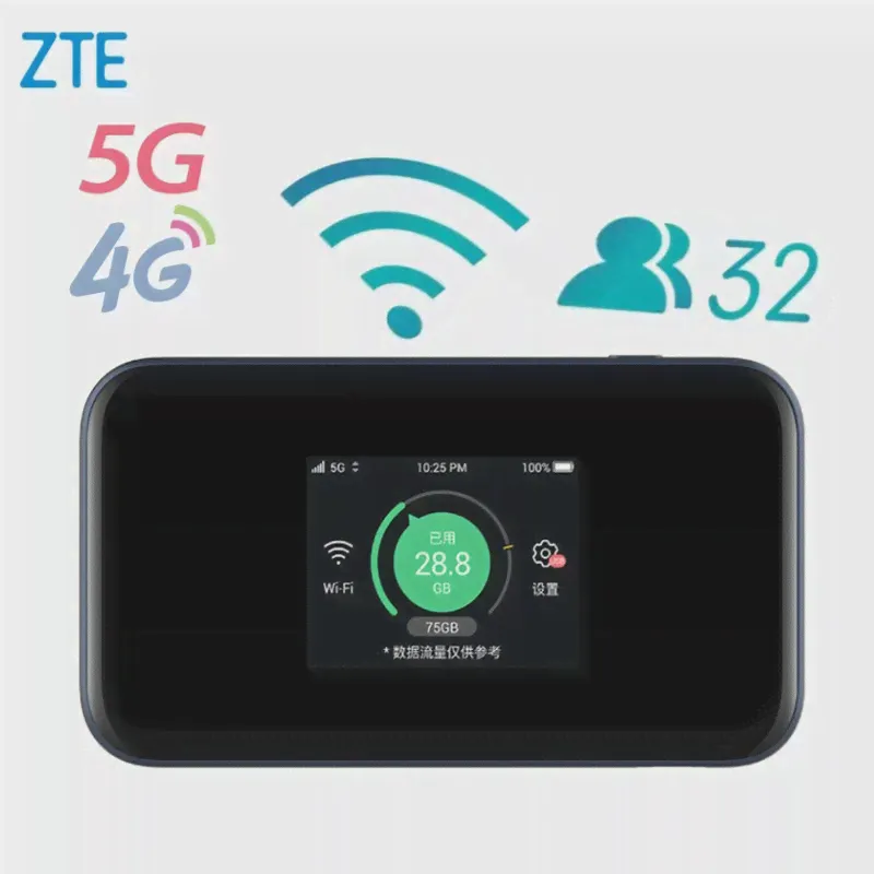 Новый Маршрутизатор ZTE MU5001 WiFi 6 С SIM-картой, маршрутизатор Сетей 5G, Гигабитная Скорость, Батарея 4500 мАч, Сенсорный экран, Мобильная точка доступа, Маршрутизатор-0